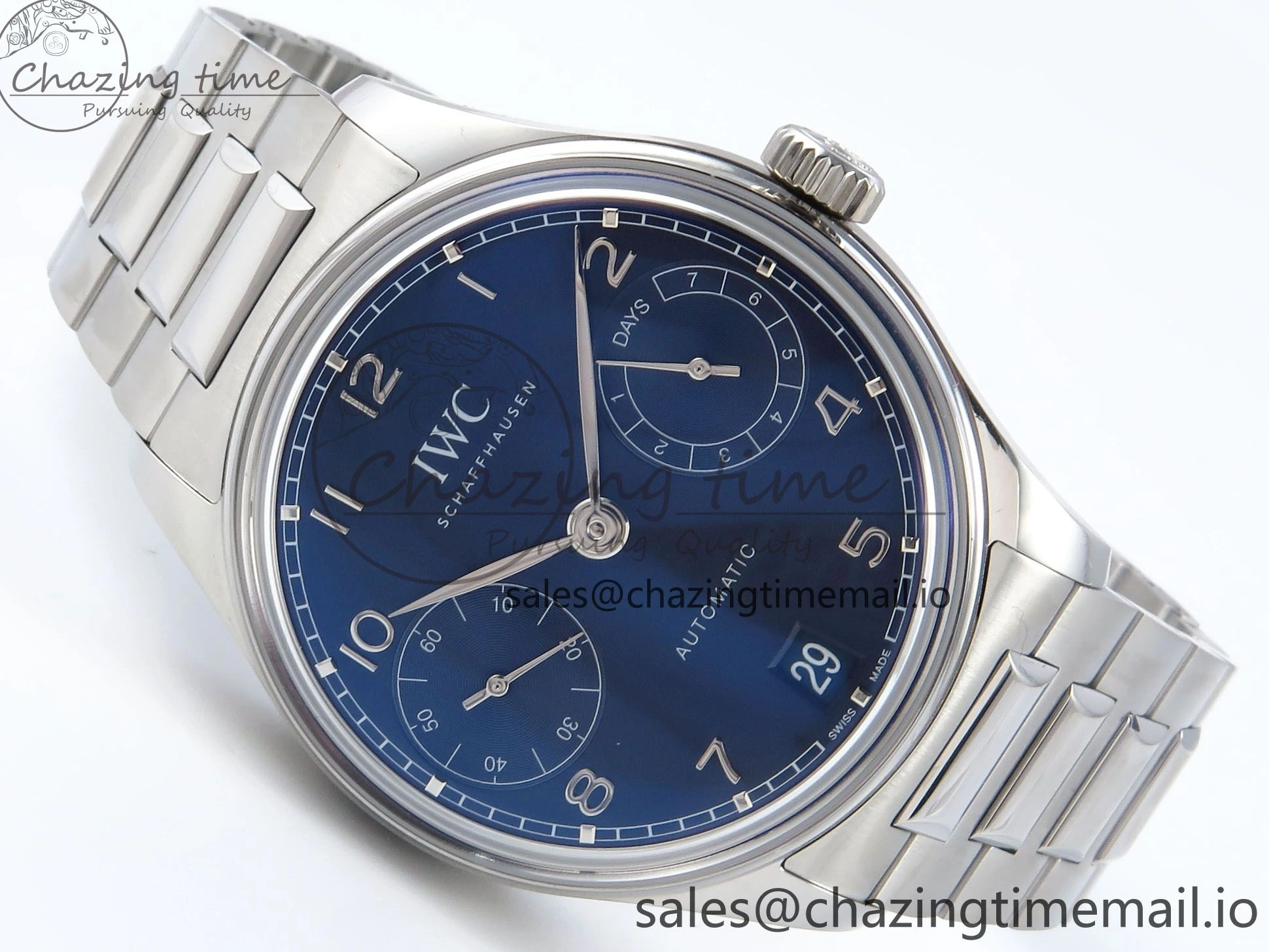 MIROTIME 0111 Portugieser Auto IWC0562E APSF 1:1 Best Edition Blue Dial on SS Bracelet A Timeless 6997